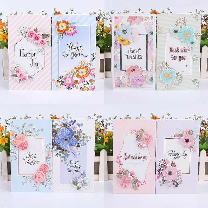 K155 Flower Stereo Greeting Card Universal Stereo Greeting Card Mother's Day Teacher's Day Tanabata Day Blessing Card Wholesale