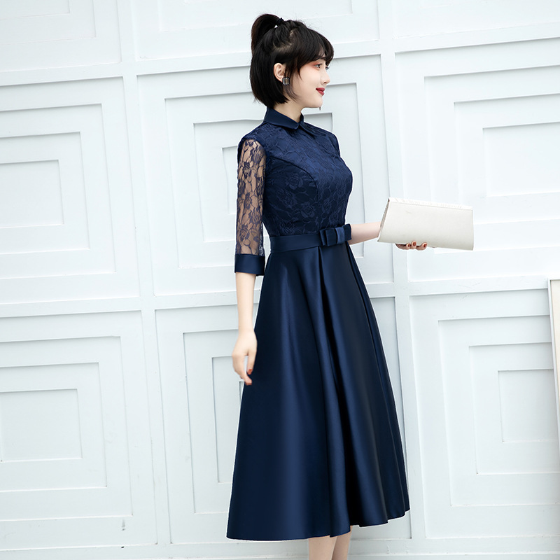Vestido de cóctel negro para mujer, nuevo estilo 2026, elegante, de longitud media, ajustado, para cumpleaños, noche, adecuado para uso diario