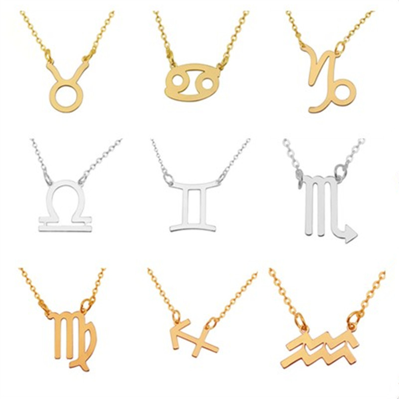 欧美气质百搭个性潮女十二星座项链时尚简约锁骨链工厂项饰品批发