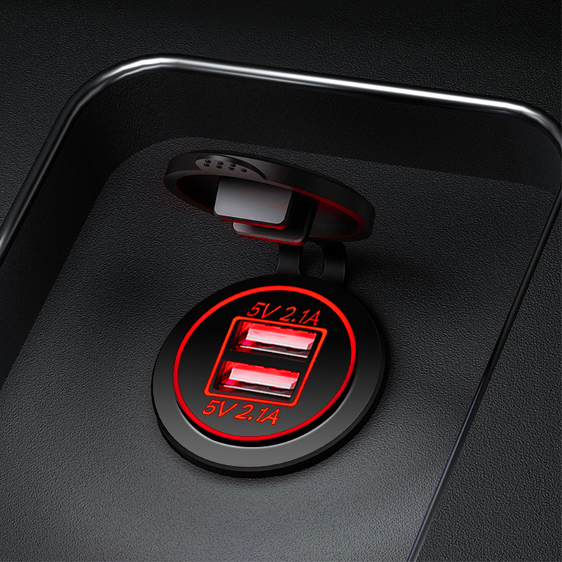 Coche de la motocicleta RV barco 4.2A cargador de coche dual USB coche doble apertura cargador de teléfono móvil modificación Accesorios