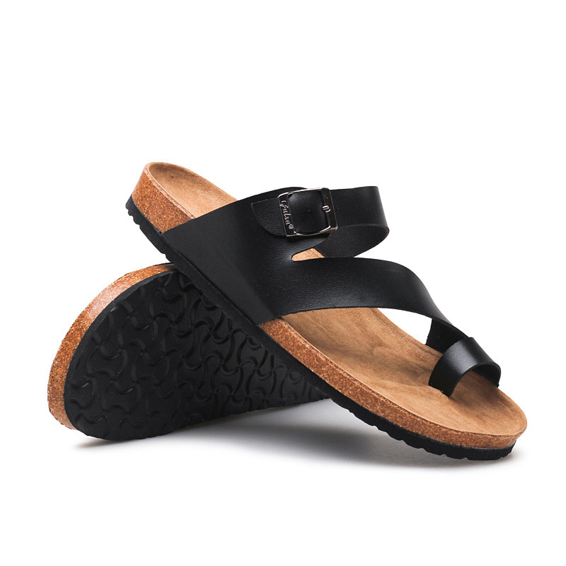 Cross-Border Couple Cork Slippers Men's Summer Flip-Flops Outdoor Beach Shoes Trendy Sandals Casual Flip-Flops