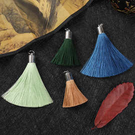 7cm铜帽流苏人造丝金钟流苏穗子手机壳配件冰丝流苏挂件批发