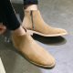 Autumn and winter new warm shoes frosted Martin boots men's retro Chelsea leather boots casual men's boots a generation of hair