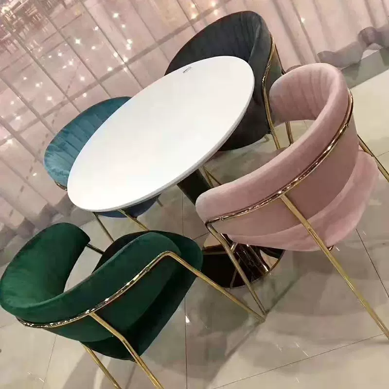 北欧轻奢现代椅子阳台餐椅化妆椅奶茶店靠背椅简约洽谈琉妆美甲椅