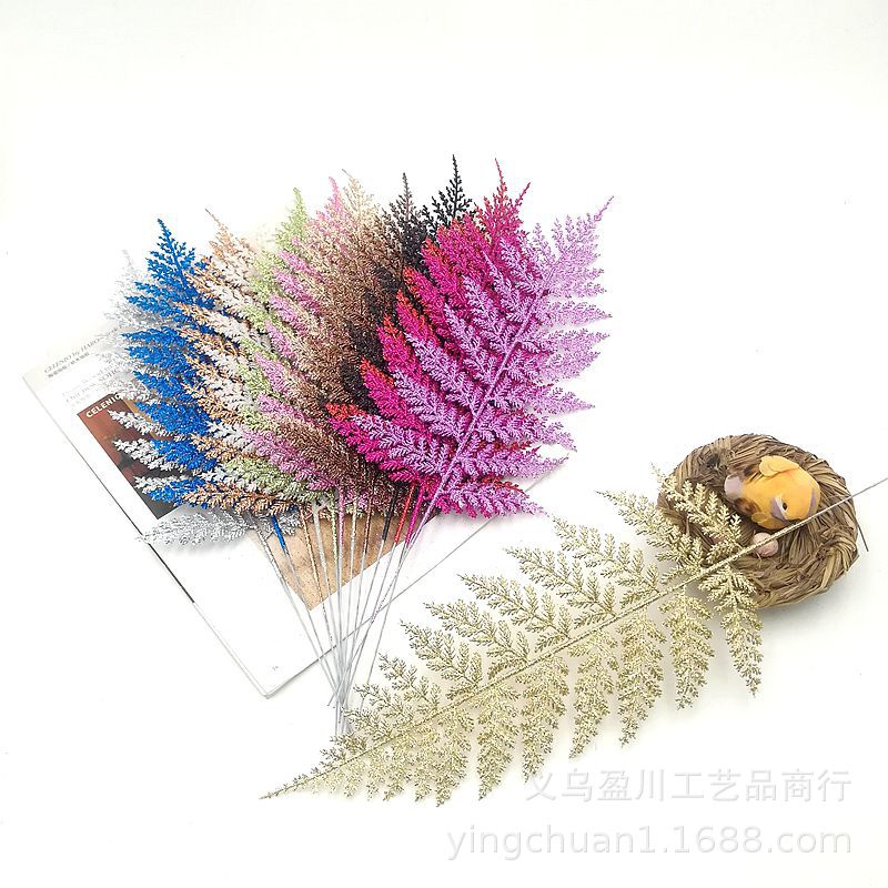 撒粉仿真小稻穗   圣诞树圣诞节装饰婚庆场景布置 仿真金粉叶子