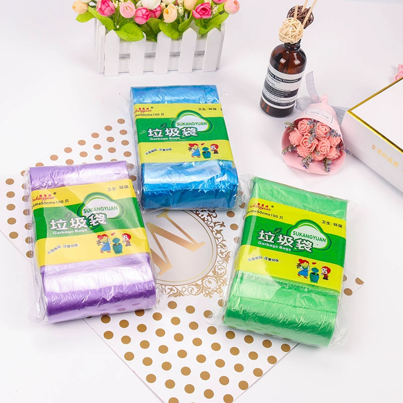 Black disposable plastic garbage bag, increased thickness