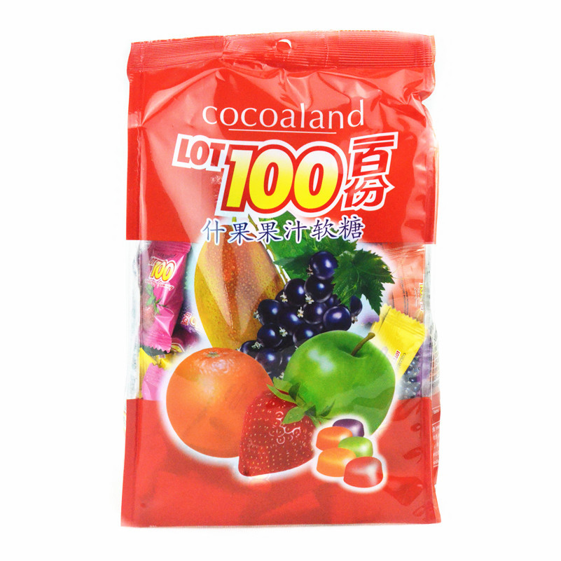 马来西亚进口喜糖一百份软糖百分百lot100什果混合味果汁糖1000g