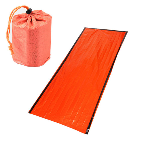 Cross-border single outdoor sleeping bag PE aluminum film sports emergency tent sleeping bag warm emergency sleeping bag with storage bag