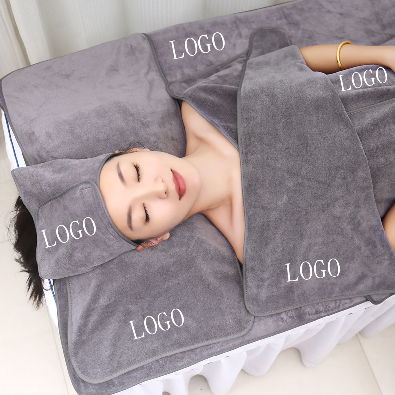 Beauty salon towel wholesale logo microfiber Velcro turban bed bed towel bath skirt set