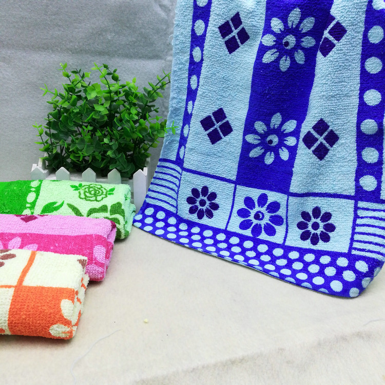 Asciugamano assorbente in cotone stampato, 5 yuan all'ingrosso, asciugamano per viso e bagno, ideale come regalo._voghion.com