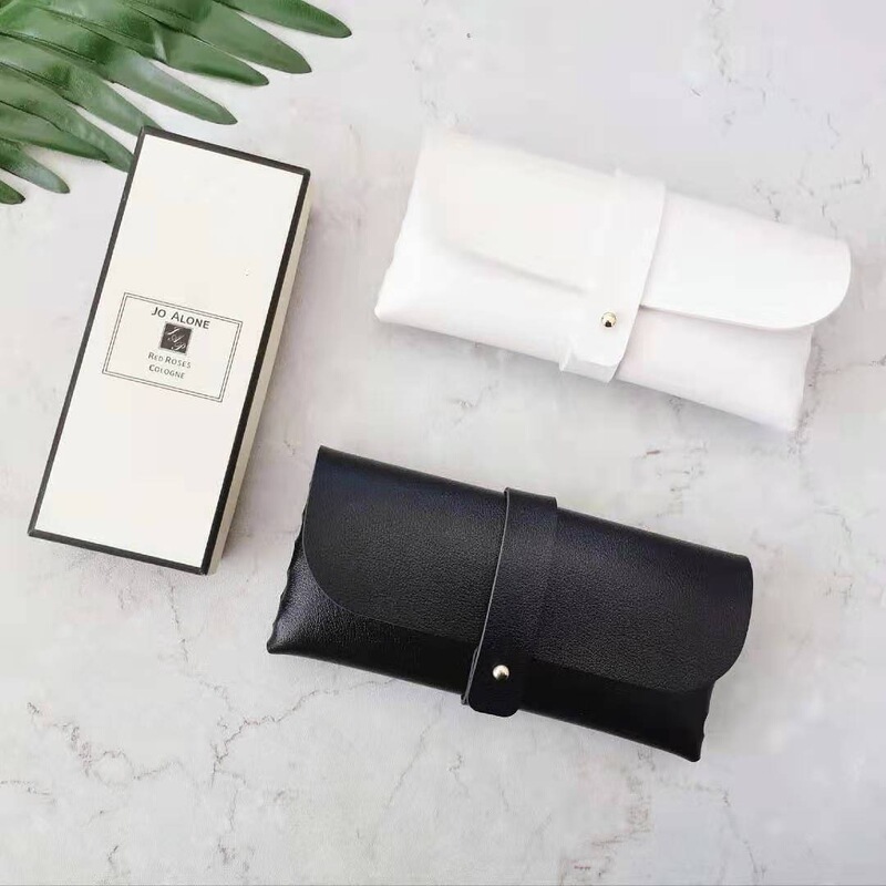 New Button Leather Glasses Case Exquisite Small Easy to Carry pvc Durable Soft Sunglasses Handmade Case