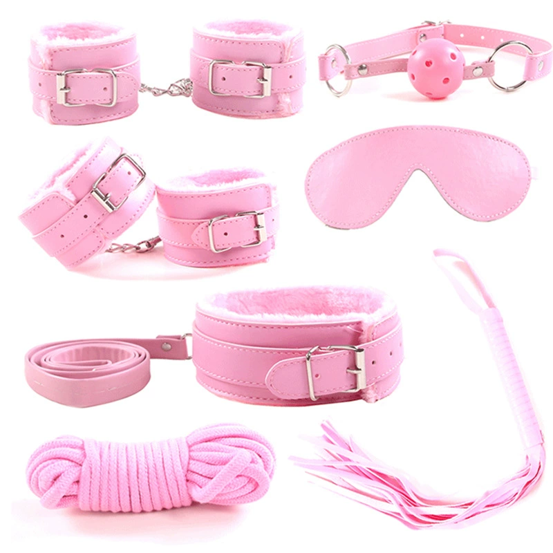 7-Piece BDSM Bondage Kit, Assorted Restraints & Accessories, One Size Fits All