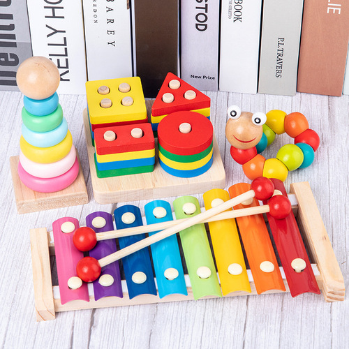 Early education baby toys, baby beads, children's building block sets, knocking piano, twisting insects, educational intelligence development gifts