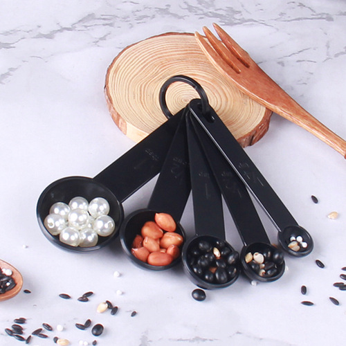 Cross-border measuring spoon 10PC black spoon set baking measuring spoon milk powder spoon plastic Aimanwu baking utensils