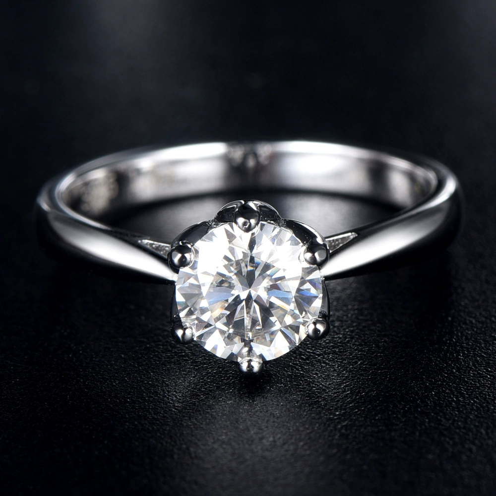 Stone inlay, wedding ring, accessory, silver 925 sample, 1 carat