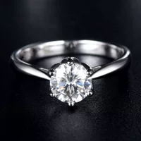 Stone inlay, wedding ring, accessory, silver 925 sample, 1 carat