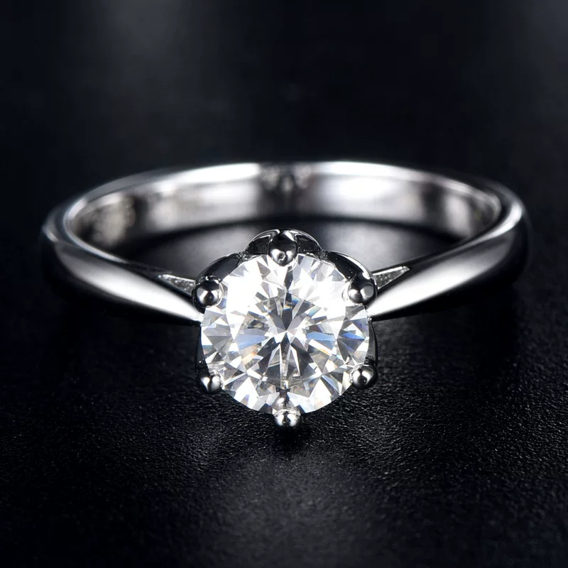 Stone inlay, wedding ring, accessory, silver 925 sample, 1 carat
