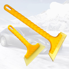 Car Snow Shovel Upgraded Version with Thickened and Widened Rubber Blade, Long Handle Rubber Scraper, Snow and Ice Remover 16cm Soft Scraper