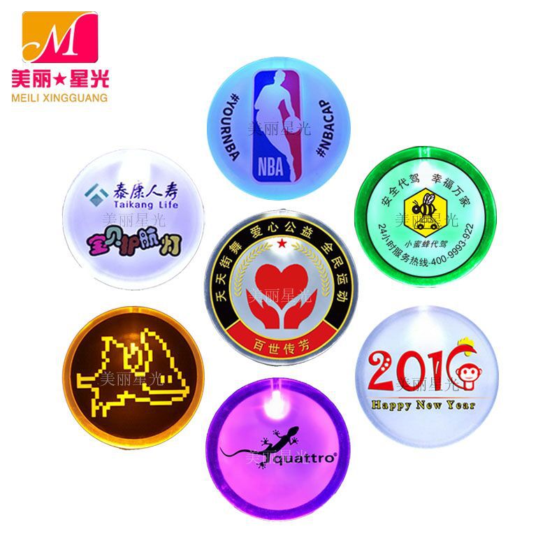 Concierto insignia luminosa led concierto fiesta de cumpleaños suministros de baile broche intermitente de colores led