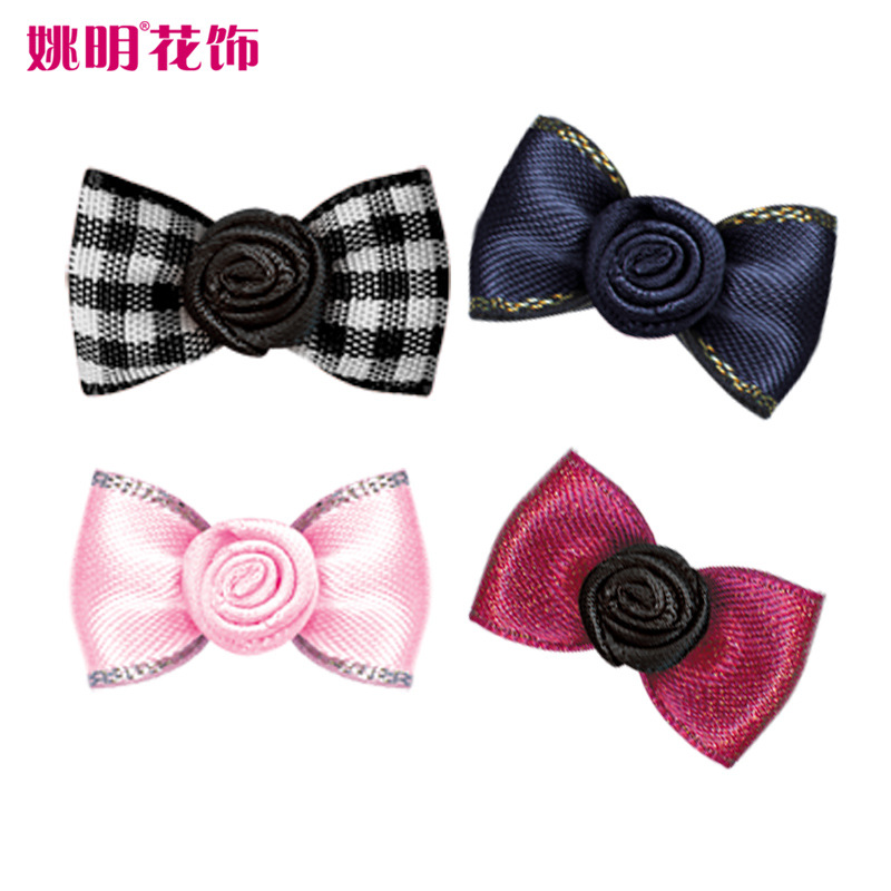 Cinta floral hecho a mano nudo ropa interior ropa Ropa Decoración hecha a mano cinta nudo Rosa 5 puntos nudo plano mano nudo