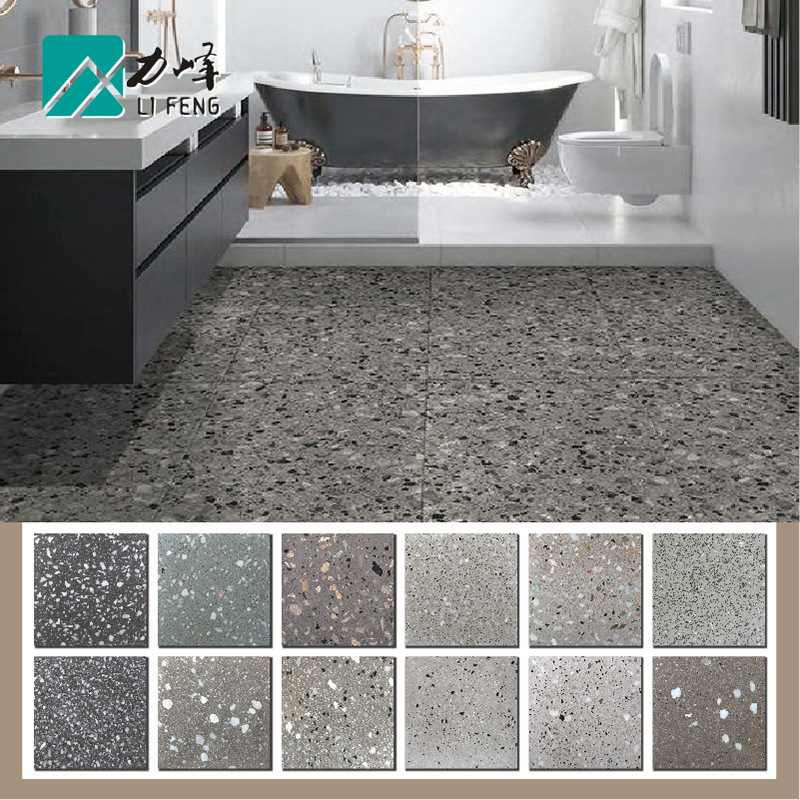Gray Terrazzo Floor Prefabricated Board Living Room Bathroom Terrazzo Brick Home Decoration Living Room Pattern Floor Tiles