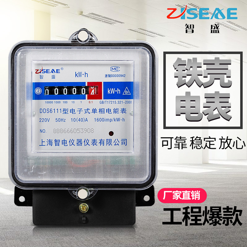 智盛电子式单相电能表家用电子表房东出租房10A40A火电表厂家批发