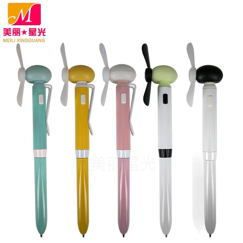 Creativo nuevo estudiante mini ventilador bolígrafo publicidad regalo silencioso pequeño ventilador bolígrafo de metal fabricante