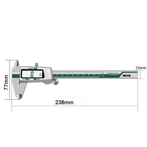 Foreign trade ET50 green large screen stainless steel vernier caliper with fraction and digital display one piece drop shipping