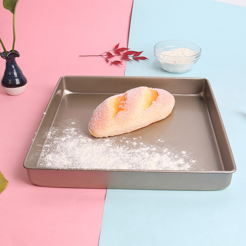 11-inch golden square non-stick baking pan carbon steel baking pan 28cm square cookie nougat cake baking pan