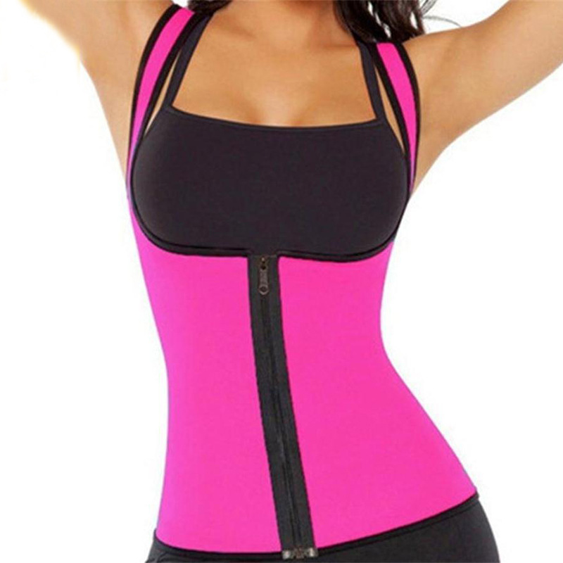Cremallera deportes de las mujeres sudor chaleco cintura que forma la ropa neopreno vientre corte corsé