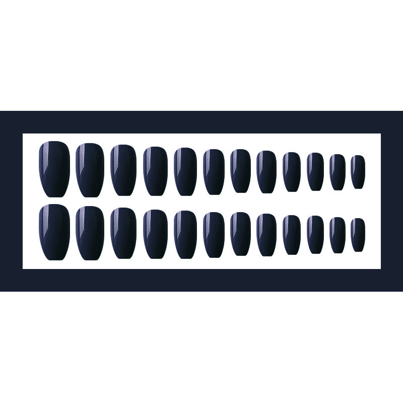 Comercio exterior azul oscuro ballet manicure estilo elegante parche de uñas blanqueadoras 24 piezas de estilo simple desgaste de uñas image 4
