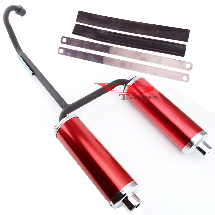 Red double-pipe exhaust cylinder