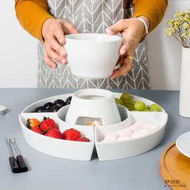 个性化定制陶瓷巧克力炉家用厨房烘焙工具分格加热碗创意零食盘