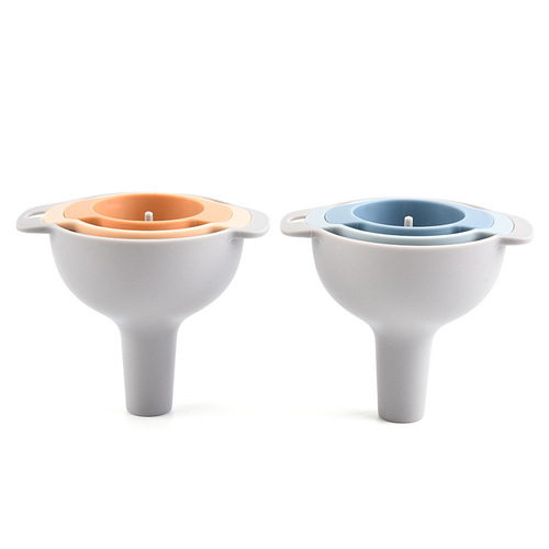 Plastic oil funnel four-in-one multifunctional funnel set filter oil pot kitchen household oil pouring filter funnel