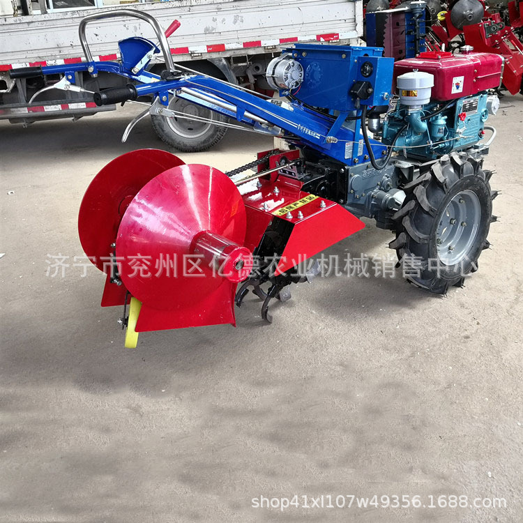 中草药蔬菜开沟机手扶车配套使用深沟机深浅可调果园开沟起垄机