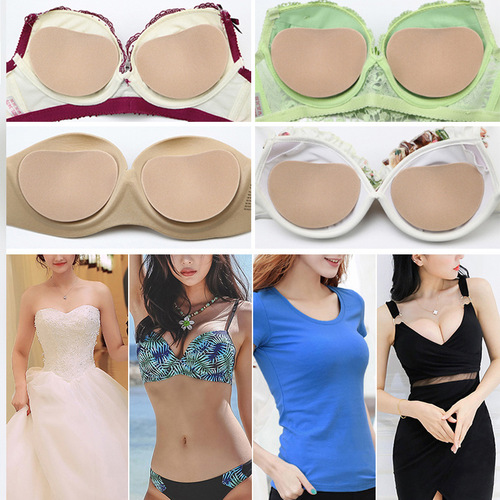 Chest pad insert for women's thickened swimsuit breast pads push-up lining bra pads sponge padded sports underwear chest pads