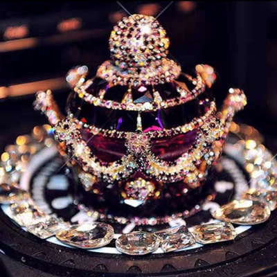 Car ornaments car perfume seat Diamond-embedded - purple-pagoda-crown-perfume-seat-with-white-gem-watch-non-slip-mat