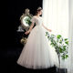 Wedding Dress 2022 New Korean-style Slim-fit Bride Wedding Yarn Large Size Lace Photo Studio Wedding Dress for Small H26