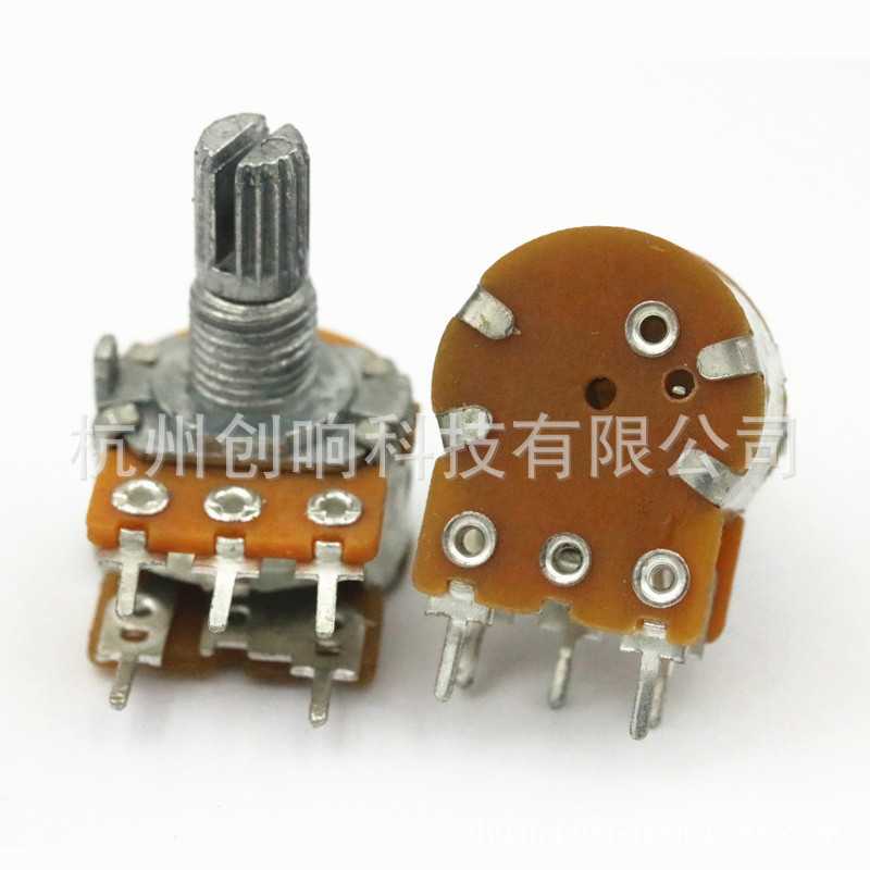 五脚开关电位器厂家直销B1K/B5K/B10K铁柄旋转式可调电阻