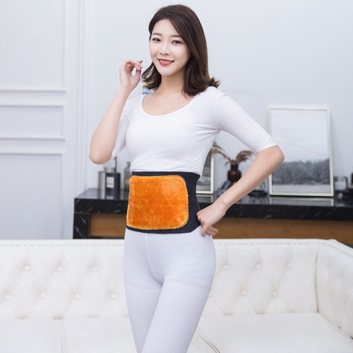 Gold Velvet Knit Belt with Adjustable Snap Hooks, Ultra-Soft and Thickened Warming Waist Support