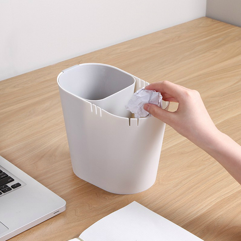 Desktop Sorting Trash Bin Living Room Kitchen Bedroom Office Dry and Wet Separation Creative Small Trash Bin Trash Bin