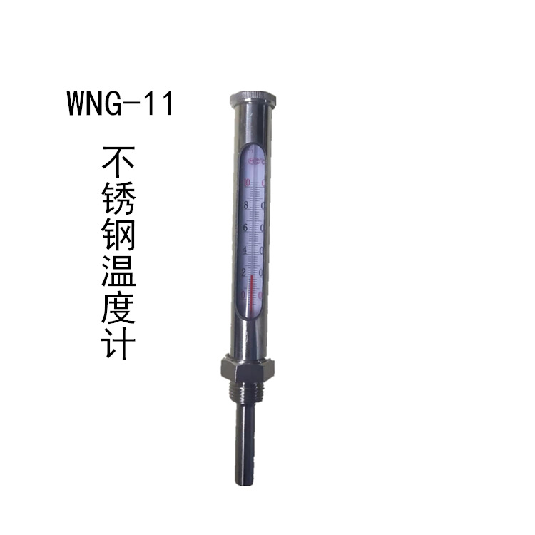 供应上海方峻WNG-11不锈钢金属套温度计铁镀镍材质螺纹直型90度角