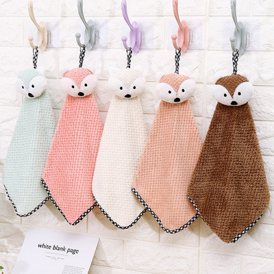 Coral Hanging type Towel thickening Dishcloth Dish towel kitchen Absorbent towel Hairfalling Dishcloths