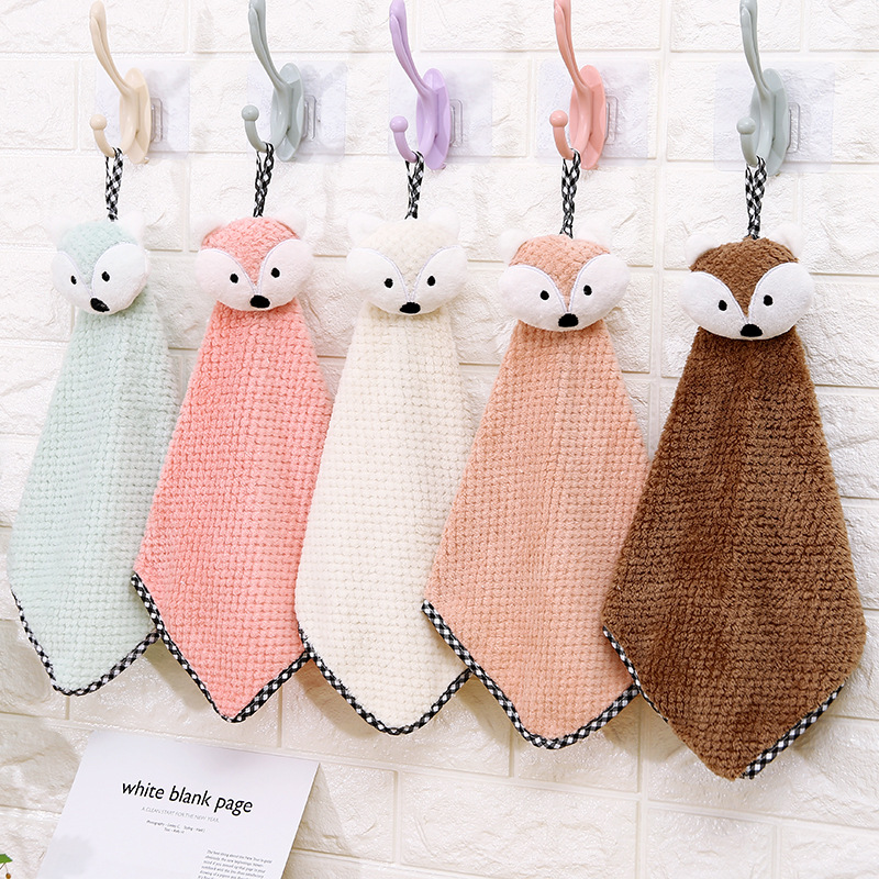Coral Hanging type Towel thickening Dishcloth Dish towel kitchen Absorbent towel Hairfalling Dishcloths