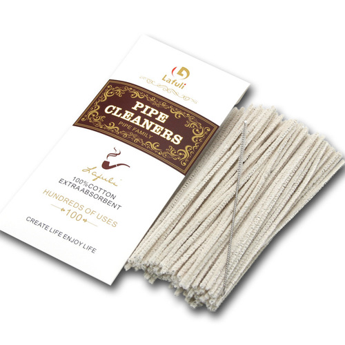 New Product Lafuli Pipe Cleaner, Stainless Steel Hardened, 100 Pack Cotton, Not Prone to Shedding, Comes with Metal Cleaner