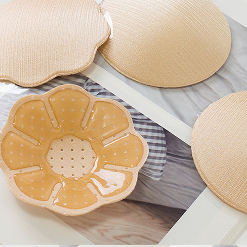 Breast pad invisible underwire bra pads for swimming wedding dress fabric breathable non-slip silicone breast pads cross-border supply
