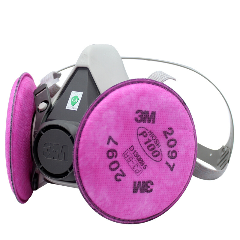 3M6200 + 2097 máscara de polvo anti-partículas y vapor orgánico olor a prueba de polvo traje de protección de tres piezas