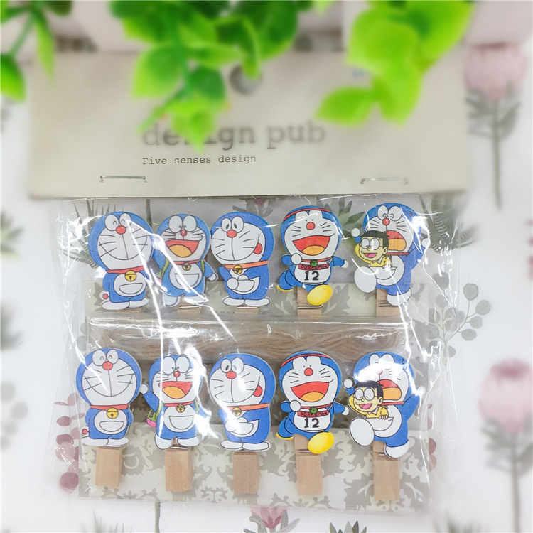 미니 귀여운 창조적 인 소설 블루 캣 징글 나무 클립 사진 클립 스낵 클립