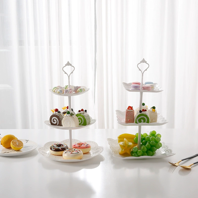 European -style three -layer fruit plate living room multi -layer cake shelf dry fruit plate afternoon tea subtitaic set dessert dessert ornaments