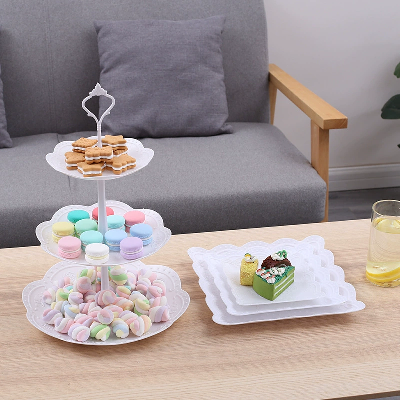 European -style three -layer fruit plate living room multi -layer cake shelf dry fruit plate afternoon tea subtitaic set dessert dessert ornaments